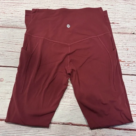 Lululemon Align High-Rise Pant with Pockets 28" in Red Merlot Sz 6 - Picture 6 of 8